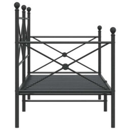 Berkfield Day Bed Without Mattress Black 75X190 Cm Steel - thumbnail 6
