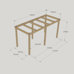 Rutland County Garden Furniture Garden Pergola 6 Posts - Wood - L240 X W420 X H270 Cm - Light Green - thumbnail 5