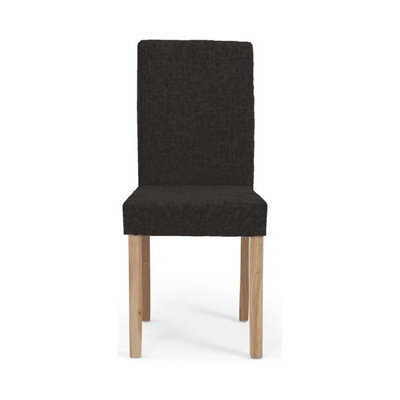 Furniture 48 Evie Charcoal Black Fabric Dining Chairs (Pair)