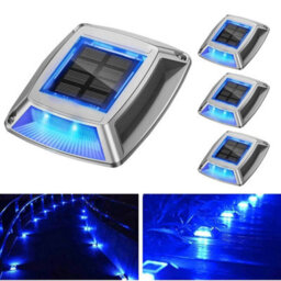 4Pcs Led Solar Deck Lights Ip68 Outdoor - thumbnail 1