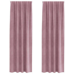 Berkfield Modern Blackout Curtains With Top Tape 2 Pcs Dark Pink Velvet