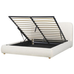 Beliani Ottoman Bed Boucle Blagnac 160 X 200 Cm (Eu King Size) Off-White - thumbnail 4
