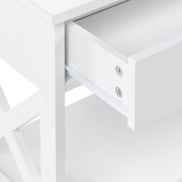 Wyld And Coco Nordic Home White Sideboard 100 X 30 Cm With 1 Drawer And 2 Shelves Country Style - thumbnail 7