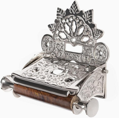 Wall Mounted Toilet Roll Holder - Flap Design Brass Toilet Paper Holder - Silver - image 1