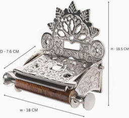 Wall Mounted Toilet Roll Holder - Flap Design Brass Toilet Paper Holder - Silver - thumbnail 4