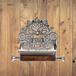 Wall Mounted Toilet Roll Holder - Flap Design Brass Toilet Paper Holder - Silver - thumbnail 7