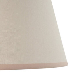 Luminosa Lighting Luminosa Bobble White Crackle Glaze Table Lamp With Vintage White Fabric Ivy Shade 35Cm B22 - thumbnail 6