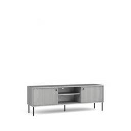 Arte Modern Grey Tv Cabinet 156Cm - Black Metal Accents & Cable Management For A Sleek, Organised Living Room - thumbnail 1