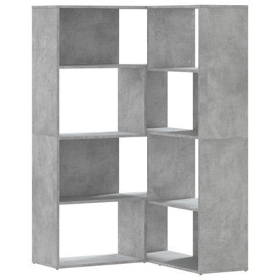 Berkfield Elegant Corner Bookcase 4-Tier Concrete Grey 85X85X140 Cm Engineered Wood - image 1