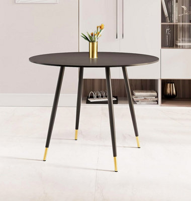 Hallowood Furniture Finley Small Round Dining Table (Tab101) With Black Top - image 1
