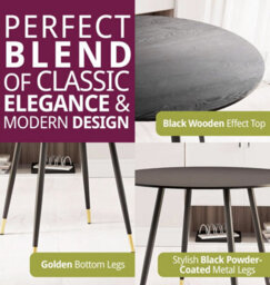 Hallowood Furniture Finley Small Round Dining Table (Tab101) With Black Top - thumbnail 4