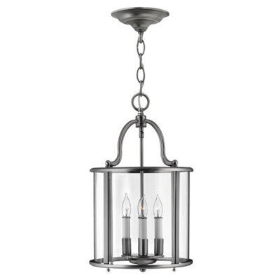 Luminosa Lighting Elstead Gentry 4 Light Medium Ceiling Lantern Pendant Pewter, E14 - image 1