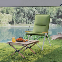 Outsunny Padded Camp Chair Outdoor High Back Folding Recliner With Bag Green - thumbnail 8