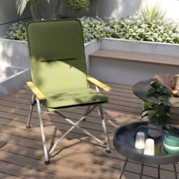 Outsunny Padded Camp Chair Outdoor High Back Folding Recliner With Bag Green - thumbnail 9
