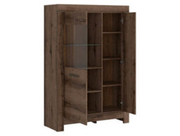 Arte Balin 101 Cm 2 Door Display Cabinet With Led Lights Oak Monastery - thumbnail 4