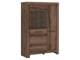 Arte Balin 101 Cm 2 Door Display Cabinet With Led Lights Oak Monastery - thumbnail 1