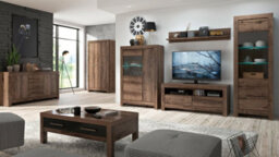 Arte Balin 101 Cm 2 Door Display Cabinet With Led Lights Oak Monastery - thumbnail 2