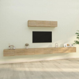 Berkfield Classic 4 Piece Tv Cabinet Set Sonoma Oak Engineered Wood - thumbnail 2