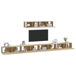 Berkfield Classic 4 Piece Tv Cabinet Set Sonoma Oak Engineered Wood - thumbnail 7