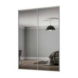 Spacepro Classic Mirrored Gloss Silver Effect 2 Sliding Wardrobe Door Kit (H)2220mm (W)1793mm