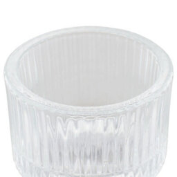 Living And Home 12 Pack Striped Clear Soda Lime Glass Tealight Holders Tabletop Decor For Wedding Dinner Parties - thumbnail 8