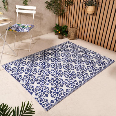OHS Leaf Outdoor Rug Tropical Garden Area Mat Waterproof, Mono - 170Cm - image 1