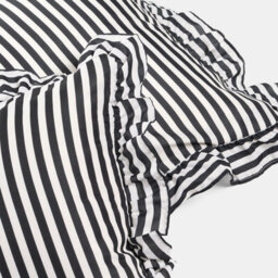 Ohs 2 X Bengal Stripe Faux Linen Frill Cushion Covers - Mono - thumbnail 4