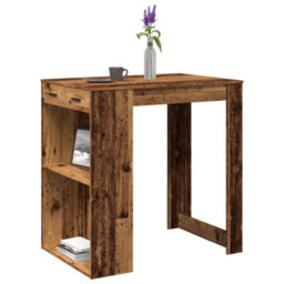 Berkfield Bar Table Old Wood 102X70X103.5 Cm Engineered Wood - thumbnail 1