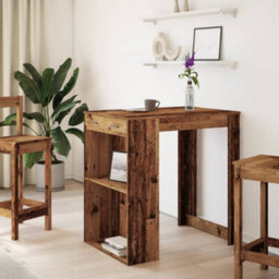 Berkfield Bar Table Old Wood 102X70X103.5 Cm Engineered Wood - thumbnail 3