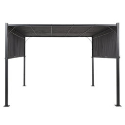Beliani Gazebo Led Parga Metal 310 Cm 310 Cm Dark Grey - thumbnail 1