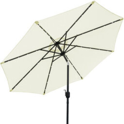 VRUC Garden Parasol Outdoor Patio Umbrella With Solar Led Lights And Crank Tilt 2.7M Cream - thumbnail 3