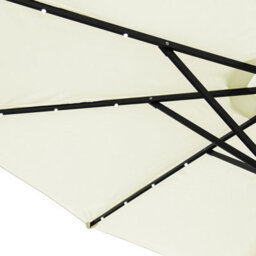 VRUC Garden Parasol Outdoor Patio Umbrella With Solar Led Lights And Crank Tilt 2.7M Cream - thumbnail 4