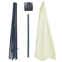 VRUC Garden Parasol Outdoor Patio Umbrella With Solar Led Lights And Crank Tilt 2.7M Cream - thumbnail 5