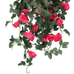 Neel Blue Rose Red Artificial Rose Flower Hanging Vines Silk Garland, 18 Flowers, 110Cm(3.6Ft) - thumbnail 3