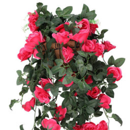 Neel Blue Rose Red Artificial Rose Flower Hanging Vines Silk Garland, 18 Flowers, 110Cm(3.6Ft) - thumbnail 2