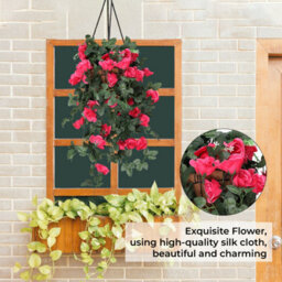 Neel Blue Rose Red Artificial Rose Flower Hanging Vines Silk Garland, 18 Flowers, 110Cm(3.6Ft) - thumbnail 5