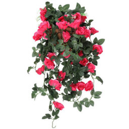 Neel Blue Rose Red Artificial Rose Flower Hanging Vines Silk Garland, 18 Flowers, 110Cm(3.6Ft)