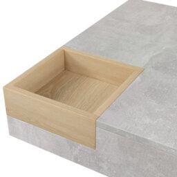 HomeTouch Marble Effect Coffee Table With Removable Storage Box Side Table For Living Room Grey - thumbnail 6