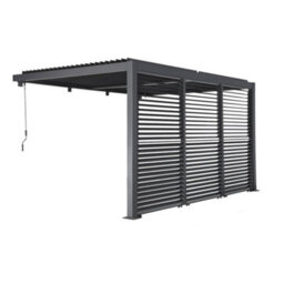 Sweeek - Lean To Pergola With Louvered Roof Aluminium 4 X 3M Palace + 3 Adjustable Louver Panels 130Cm Anthracite - thumbnail 2