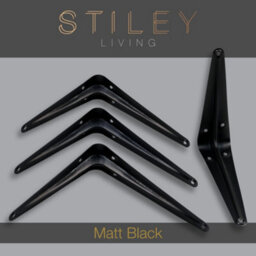 Stiley Living London Shelf Bracket 125X150mm Matt Black (Pack Of 4) - thumbnail 2