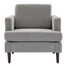 Darphe Mid-Century Light Grey Upholstered Single Sofa Armchair Linen Accent Chair - thumbnail 3