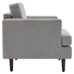 Darphe Mid-Century Light Grey Upholstered Single Sofa Armchair Linen Accent Chair - thumbnail 4