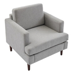 Darphe Mid-Century Light Grey Upholstered Single Sofa Armchair Linen Accent Chair - thumbnail 1