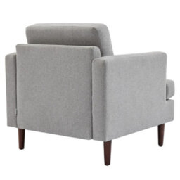Darphe Mid-Century Light Grey Upholstered Single Sofa Armchair Linen Accent Chair - thumbnail 5