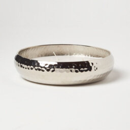 Homescapes Silver Hammered Vanilla Scented Candle - 15 Cm - thumbnail 2