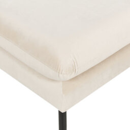 Wyld And Coco Pillow-Top Velvet Footstool Ottoman In Light Beige With Aluminium Legs, 70 X 70 X 44 Cm - thumbnail 5
