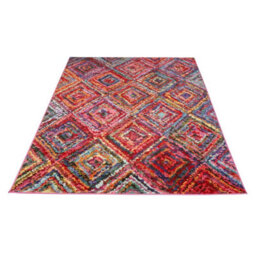 Multi Geometric Modern Easy To Clean Chequered  Rug For Dining Room-120Cm X 170Cm - thumbnail 4