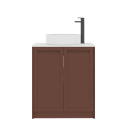 Royal Bathrooms Royal Bathroom Elmore 700mm Terracotta Clay Freestanding Bathroom Vanity Unit 2 Door Plain White Worktop With Art Basin - thumbnail 7