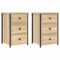 Berkfield Bedside Cabinets 2 Pcs Sonoma Oak 40X36X60 Cm Engineered Wood - thumbnail 2