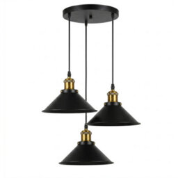 Emitto Pendant Light 3 Lights Height Adjustable Vintage Ceiling Light Black - thumbnail 2
